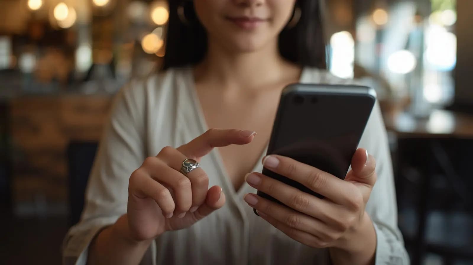 Main appuyant sur le bouton d'annulation de réservation parking Orly sur smartphone