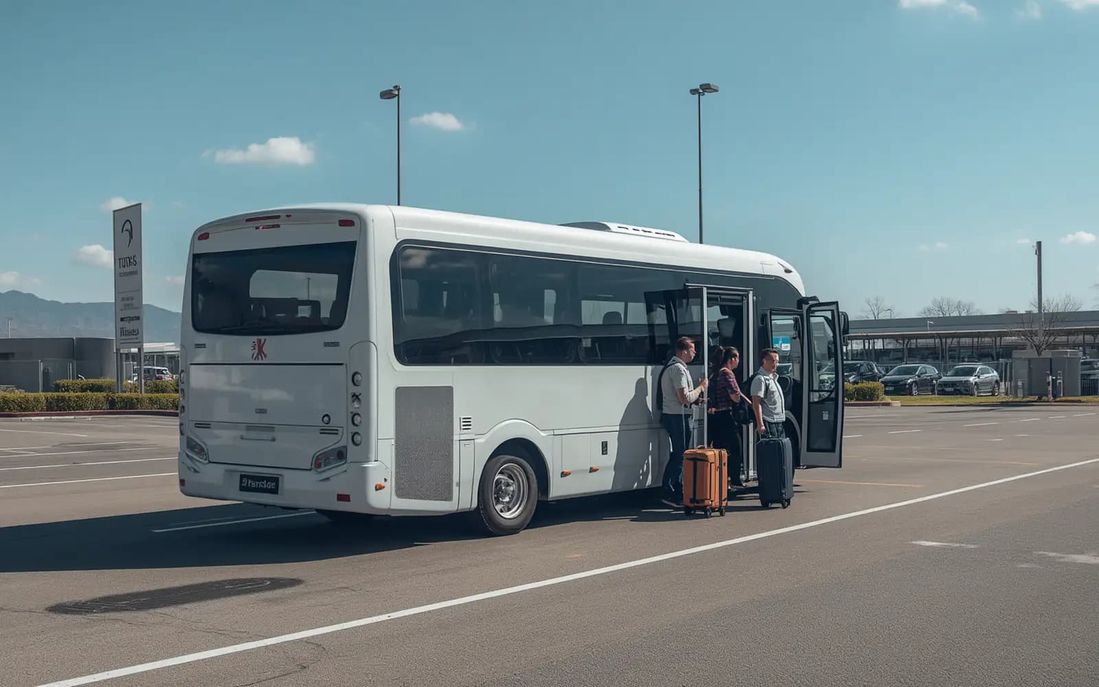 Navette du parking P4 longue durée à l'aéroport de Bordeaux-Mérignac vers les halls