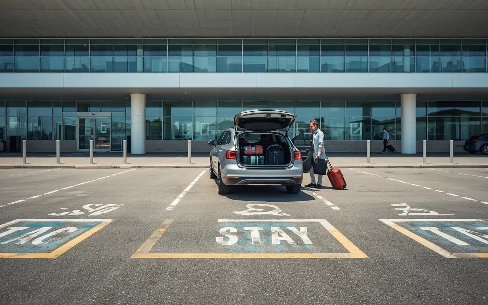 Zone de dépose-minute à l'aéroport de Nantes-Atlantique, parkings Proximité P3 et P5