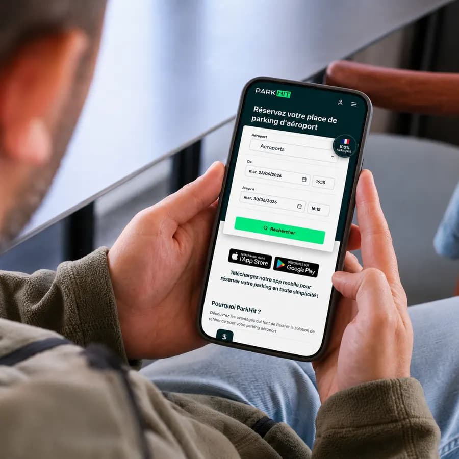 Réservation d'un parking aéroport depuis l'application mobile ParkHit